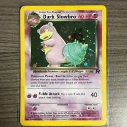 Pokemon Dark Slowbro 12/82 Team Rocket Holo Rare Unlimited 60 HP 2000 SWIRL - Image 1