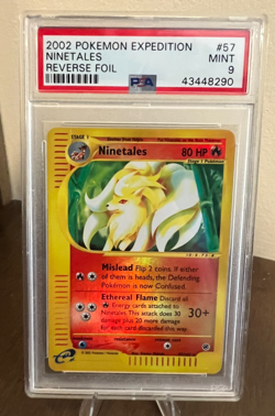PSA 9 MINT Pokemon Reverse Holo Ninetales 057/165 Expedition (Vintage e-reader) - Image 1