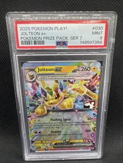 Jolteon Ex #030 2025 Pokemon Play! Pokemon Prize Pack: Series 7 PSA 9 - Image 1