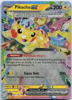 Pikachu ex 057/191 Double Rare Surging Sparks Pokemon Holo NM/M - Image 1