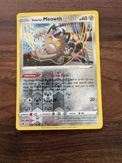 Galarian Meowth SWSH02: Rebel Clash 126/192 Reverse Holo Common NM - Image 1