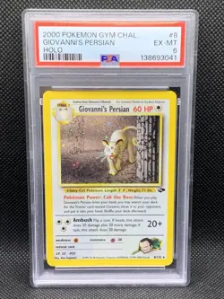 Pokemon TCG Giovanni's Persian 8/132 Gym Challenge Holo Rare Unlimited PSA 6 - Image 1