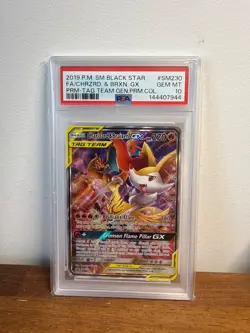 Pokemon Card - PSA 10 Charizard & Braixen GX SM230 - Tag Team - GEM MT - PSA10 - Image 1