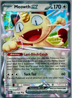 Pokemon Meowth ex 062/088 Perfect Order (POR) English Double Rare NM 2026 - Image 1