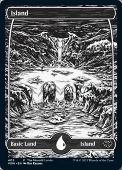 Light Play x 1 Island (409) - Silver Foil Etched - The Moonlit Lands Innistrad: - Image 1