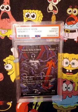 Venom King In Black 0022 Borderless Spider Man MTG (PSA 10) - Image 1
