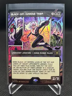 Black Cat, Cunning Thief (Borderless) R Foil Marvel's Spider-Man 222 NM - Image 1