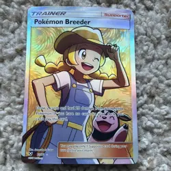 Pokemon Breeder 73/73 Shining Legends Holo Full Art Trainer Pokemon TCG Card NM - Image 1