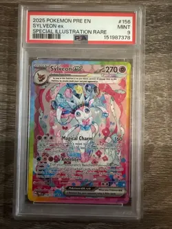 Pokemon Sylveon ex 156/131 Sv: Prismatic Evolutions PSA 9 SIR English Holo - Image 1