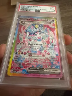 Pokemon Sylveon ex 156/131 Sv: Prismatic Evolutions PSA 9 SIR English Holo - Image 3