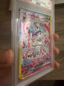 Pokemon Sylveon ex 156/131 Sv: Prismatic Evolutions PSA 9 SIR English Holo - Image 5