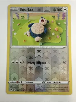 Snorlax 109/159 Crown Zenith Asako Ito Crochet Reverse Holo Pokemon Card - Image 1