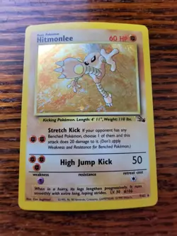 PL Pokemon TCG Fossil Set Hitmonlee Holo Card 7/62 WoTC - Image 1