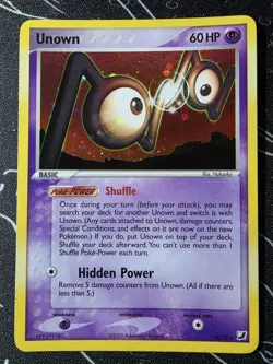 Unown (N) N/28 Unseen Forces Holo Rare EN 60HP Vintage Pokemon Company TCG - Image 1