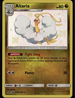 Altaria Shiny Holo Rare Hidden Fates: Shiny Vault SV37/SV94 Dragon Holo Pokemon - Image 1