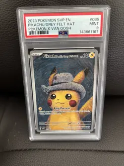 [Small Chip corner] Pokemon Pikachu with Grey Felt Hat 085 ENG 2023 PSA 9 Promo - Image 1