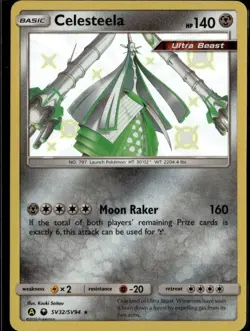 Celesteela Shiny Holo Rare Hidden Fates: Shiny Vault SV32/SV94 Metal Pokemon Ca - Image 1