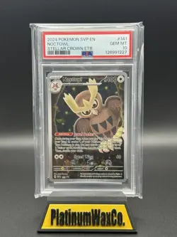 2024 POKEMON SVP EN-SV BLACK STAR PROMO #141 NOCTOWL PSA 10 - Image 1