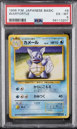 1996 POKEMON BASE SET JAPANESE #8 WARTORTLE PSA 6 - Image 1
