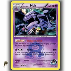 Pokemon Double Crisis Team Aqua's Muk 8/34 Holo Rare Card LP - Image 1