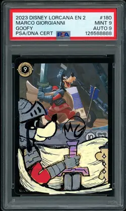 Disney Lorcana Goofy Marco Giorgianni Signed Sketched PSA 9 AUTO 9 - Image 1