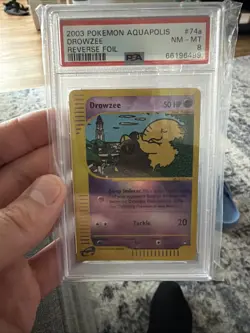 2003 Pokemon Aquapolis English Card - PSA 8 - Drowzee Reverse Foil #74a/147 - Image 1