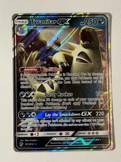 Pokemon TCG Tyranitar GX Lost Thunder Holo Ultra Rare Card 121/214 - Image 1