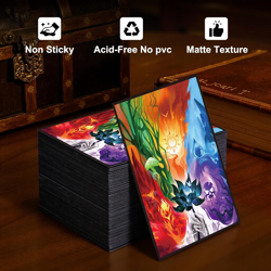 MTG Card Sleeves - 100 Standard Size Pack Clear Front & Matte Finish Back with F - Image 3