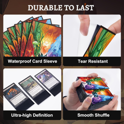 MTG Card Sleeves - 100 Standard Size Pack Clear Front & Matte Finish Back with F - Image 5