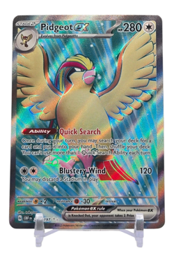 Pidgeot EX 217/197 Full Art Obsidian Flames Pokemon Card NM - Image 1