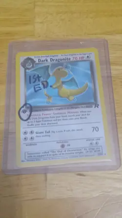 Pokemon Dark Dragonite 1st Edition Team Rocket Rare Card 22/82 Wizards 2000 - Image 1