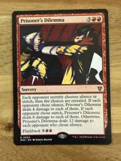 Prisoner's Dilemma - Commander: Murders at Karlov Manor Sorcery Rare Red 034 MTG - Image 1