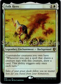MTG SkeenAB Folk Hero FOIL from Commander Legends: Battle for Baldur's Gate. NM. - Image 1