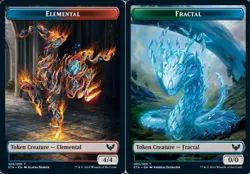 1x Elemental // Fractal Token MTG - Strixhaven: School of Mages - Light Play - Image 1