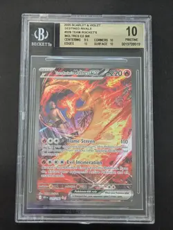 2025 POKEMON EN-DESTINED RIVALS #229 TEAM ROCKET'S MOLTRES EX BGS 10 PRISTINE - Image 1
