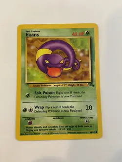 Pokemon TCG Ekans Fossil 46/62 Regular Unlimited Common LP-NM - Image 1