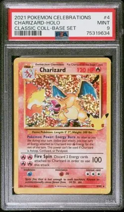 Pokemon PSA 9 Charizard 4/102 25th Anniversary Classic Collection Celebrations - Image 1