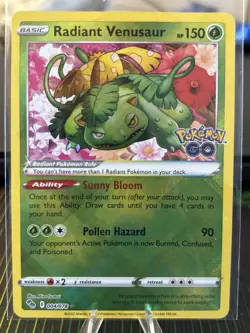 Radiant Venusaur 004/078 Pokemon Go Holo Rare Pokemon 2022 - Image 1