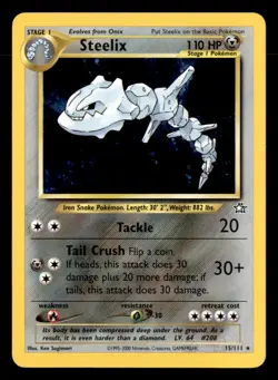 Steelix 15/111 Holo Rare Neo Genesis Pokemon Unlimited Holo Moderately Played - Image 1