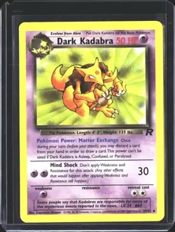 Dark Kadabra 39/82 Uncommon Team Rocket Pokemon Unlimited NM/M - Image 1