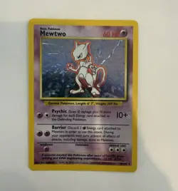 Wizards of the Coast Pokemon TCG Base Set Mewtwo 10/102 Holo Rare Unlimited 1999 - Image 1