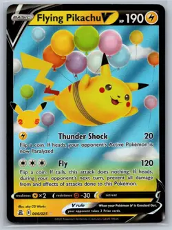 Flying Pikachu V 006/025 Holo V Rare Celebrations Pokemon Near Mint - Image 1