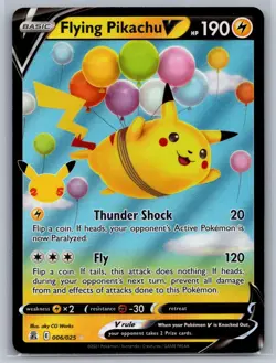 Flying Pikachu V 006/025 Holo V Rare Celebrations Pokemon Near Mint - Image 1