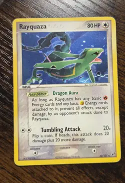 2005 Pokemon RAYQUAZA Ex Deoxys Set RARE Ex Series NON HOLO Card 22/107 - Image 1