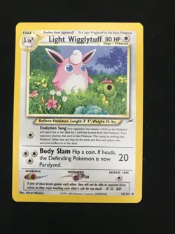 Neo Destiny - Light Wigglytuff Pokemon Card 54/105 NEAR MINT - Image 1