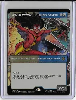 2025 MTG MARVEL SPIDER-MAN SPIDER-WOMAN, STUNNING SAVIOR FOIL NO. 0230 - Image 1