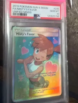 Pokemon Misty's Favor Unified Minds Full Art #235 PSA 10 Gem Mint NEW CERT - Image 1