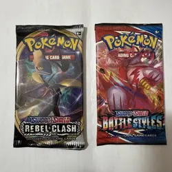 Pokemon TCG Rebel Clash & Battle Styles 2 Booster Packs - Image 1