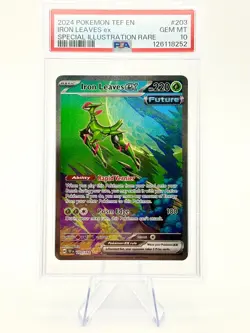 Iron Leaves ex PSA 10 GEM MINT Temporal Forces SIR Pokemon 203/162 - Image 1