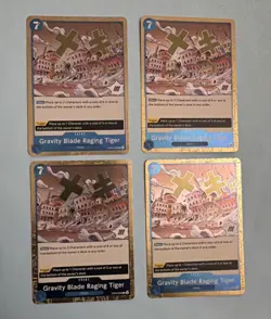 X4ONE PIECE TCG: Gravity Blade Raging Tiger OP06-058 x4 Rare Wings of the Captai - Image 1